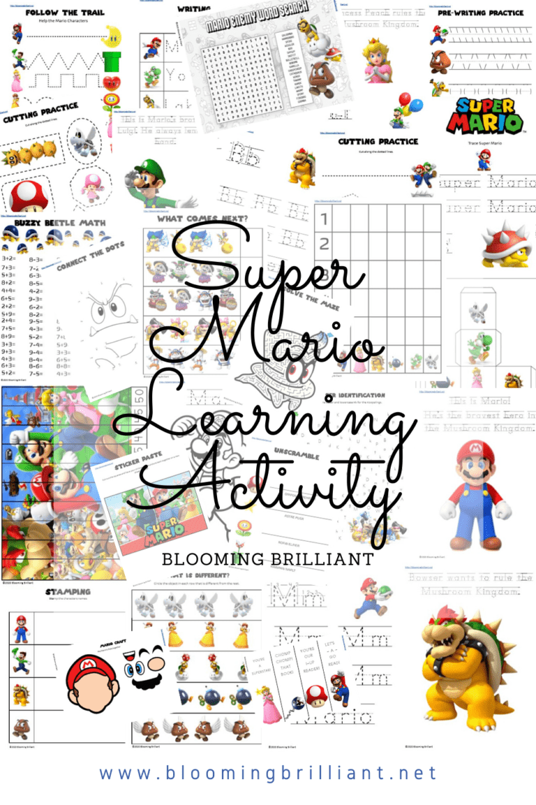 Printable Super Mario Worksheets