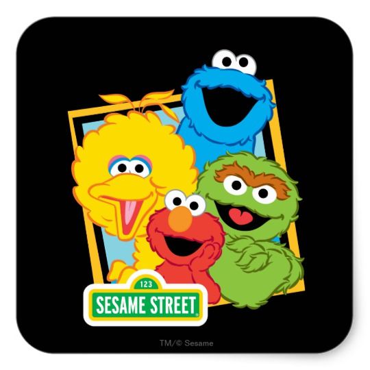 Sesame Street Pals Square Sticker | Zazzle.com Sesame Street Birthday ...