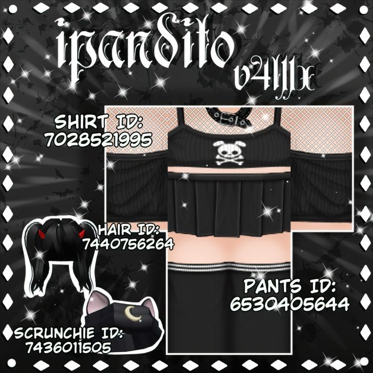 Here are four black grunge/goth outfits for Roblox. All of the codes ...