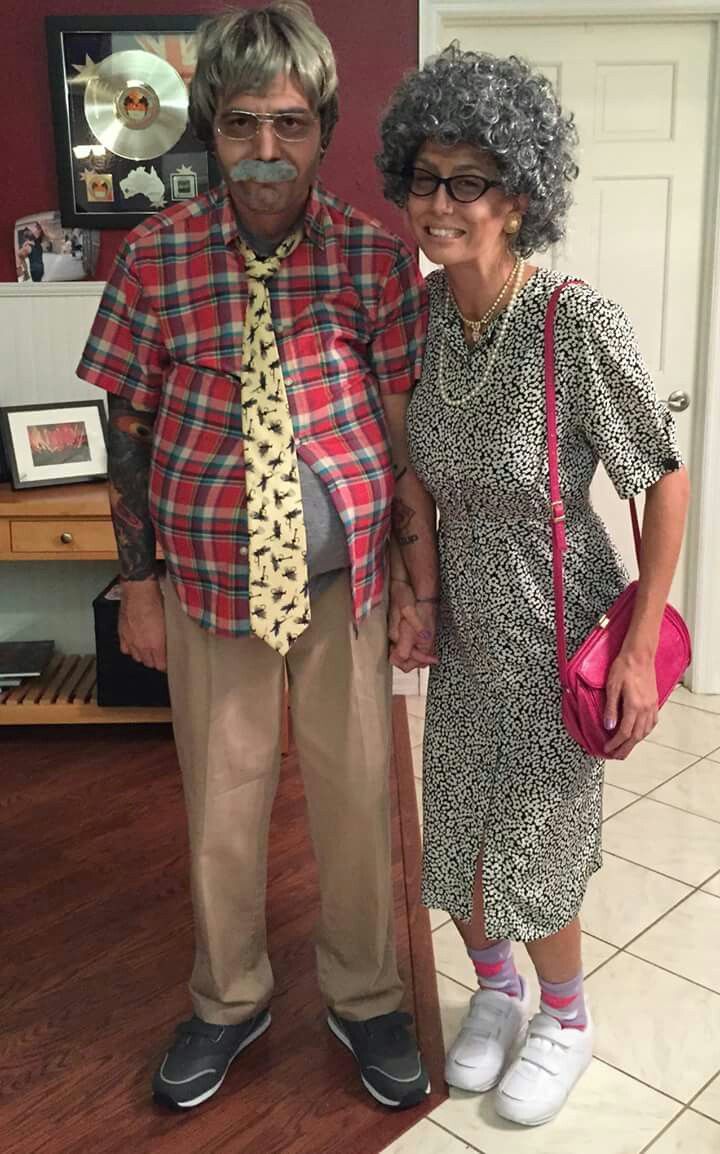 Charles Trippy and Allie Wesenberg as old couple for Halloween ...