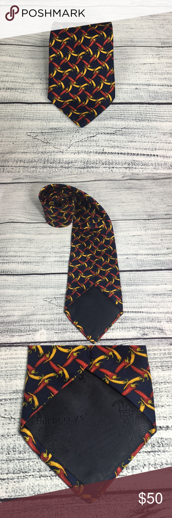 Burberry’s London Chile Tie 100% Silk Burberry Chile Design Graphic Tie ...