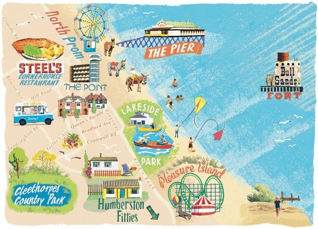 Anna Simmons - for coast magazine -Cleethorpes | Illustrated map ...