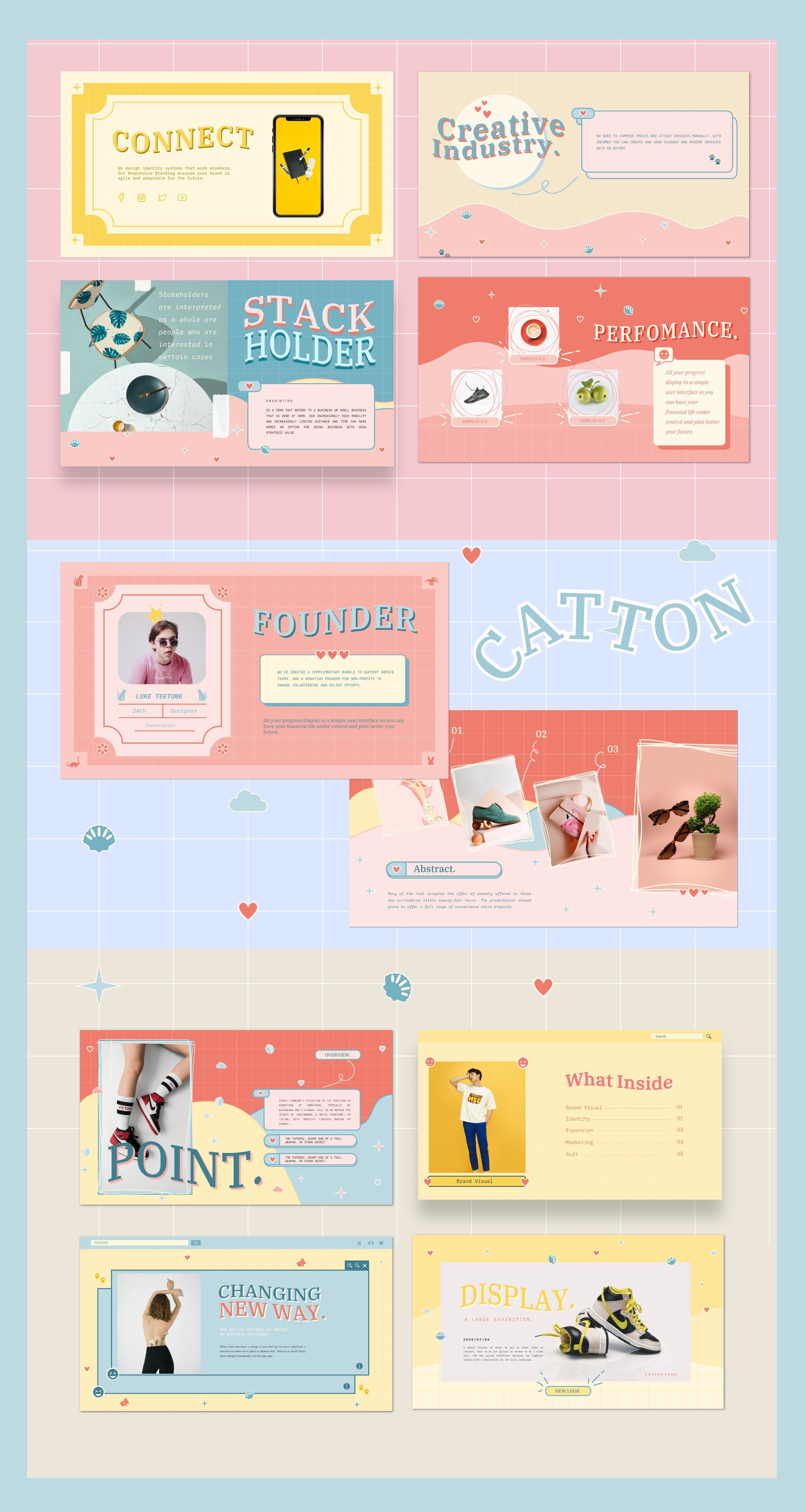 Catton Cute Pastel Powerpoint | Desain presentasi, Desain powerpoint ...