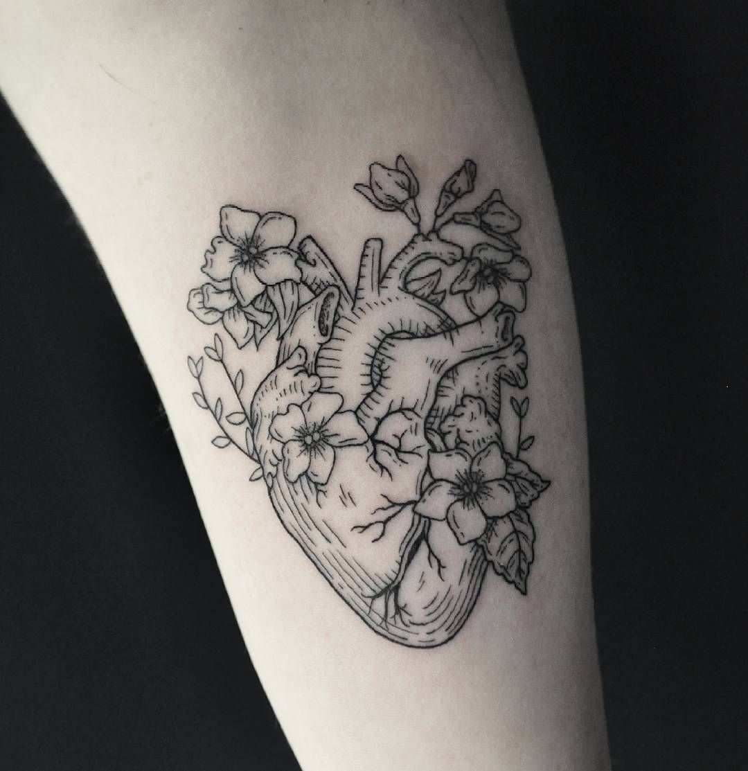 Anatomical Heart Tattoo Design