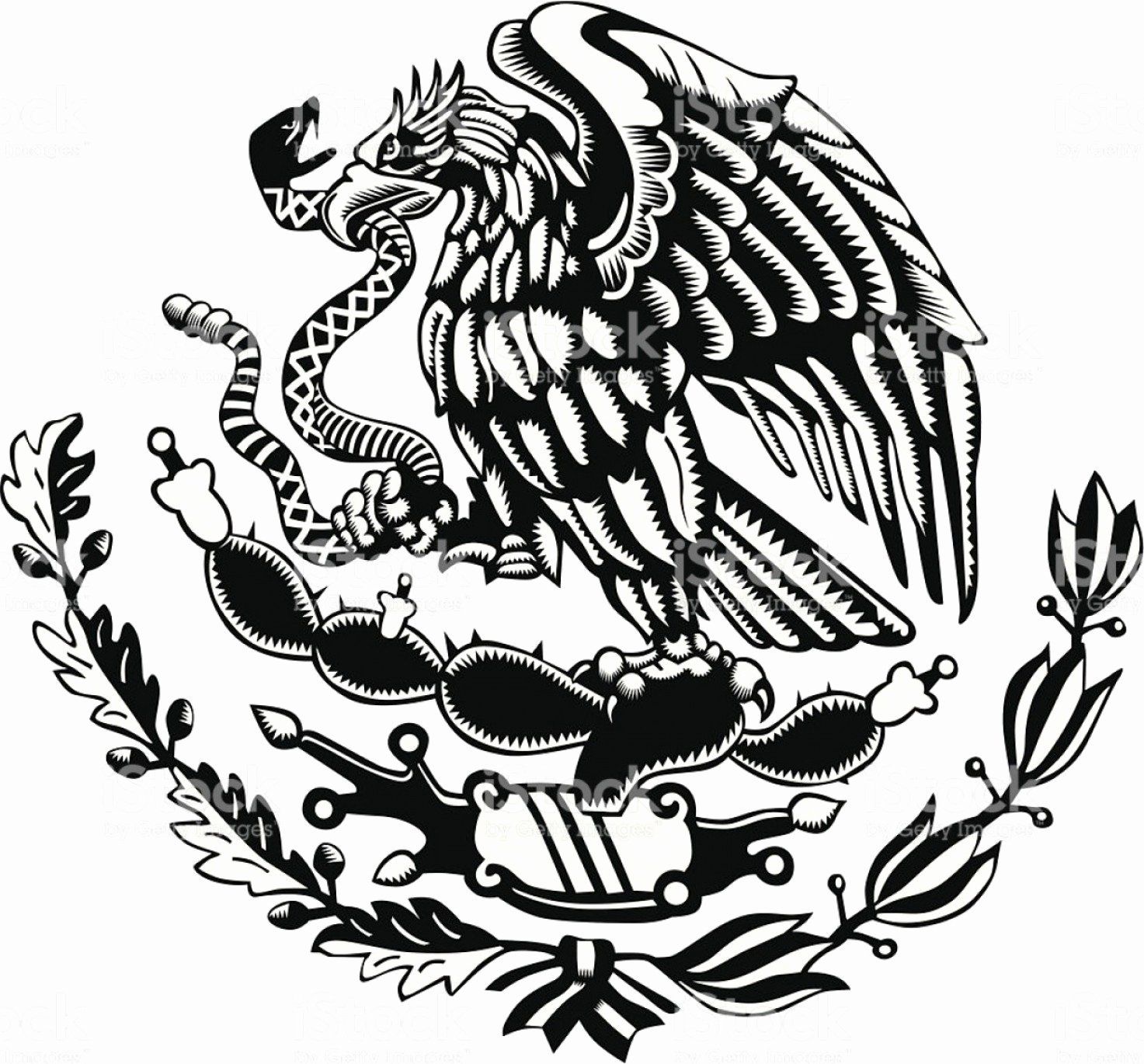 Printable Mexican Flag Eagle - Printable World Holiday