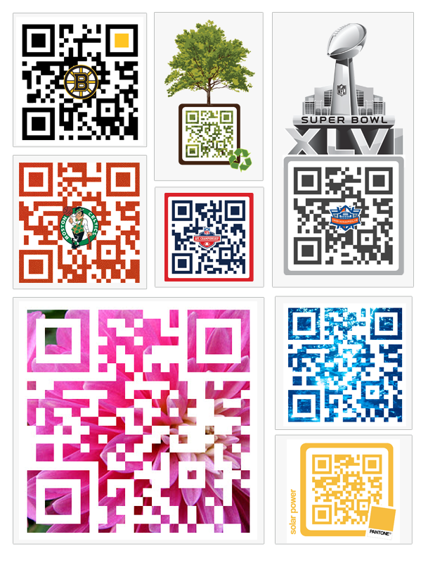 A few examples of custom QR Codes