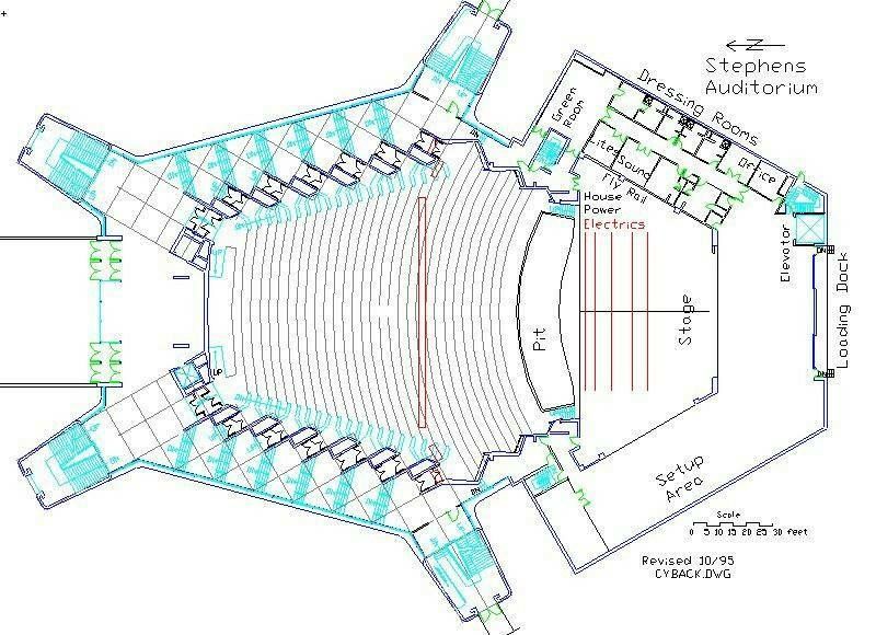 the plan for an auditorium with seating areas