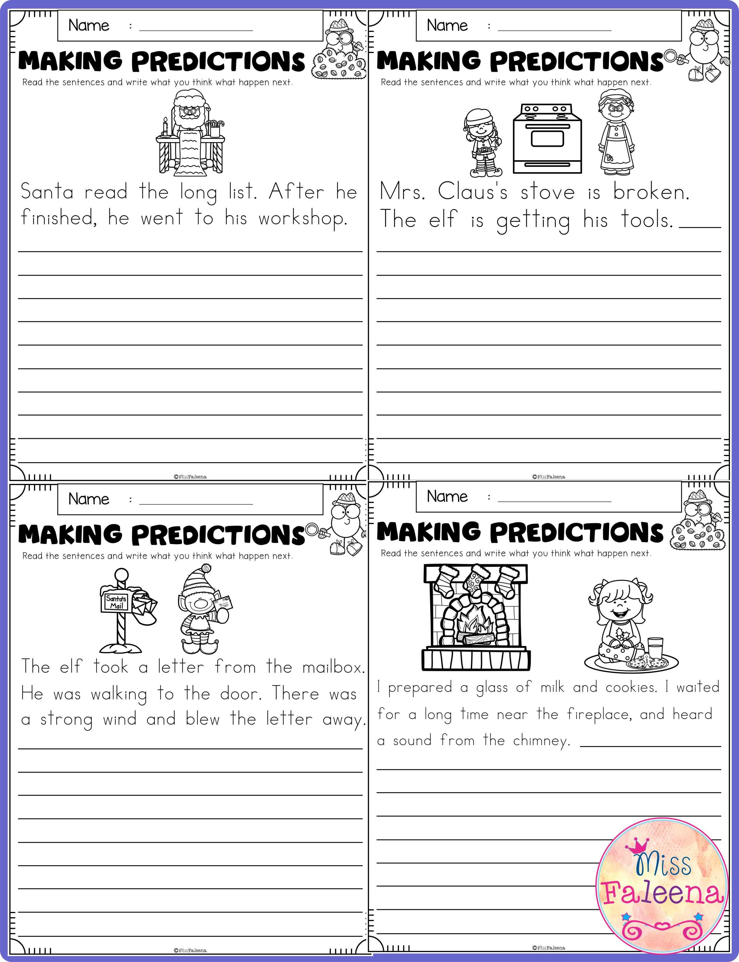 December Making Predictions | 2nd grade worksheets, Making predictions ...