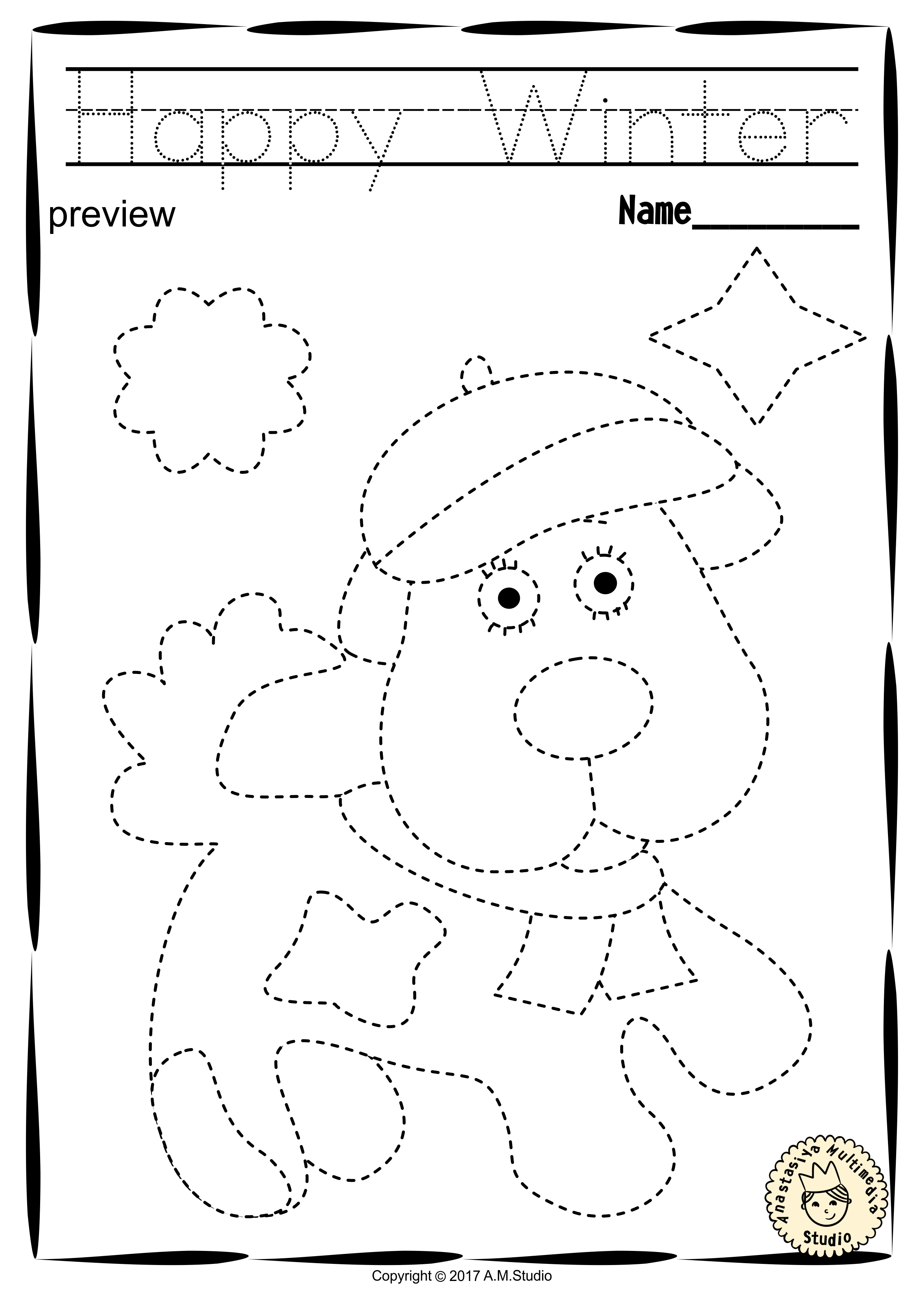 Winter Trace and Color Pages {Fine Motor Skills + Pre-writing ...