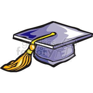 A Blue Graduation Cap with a Gold Tassel clipart. Royalty-free image ...