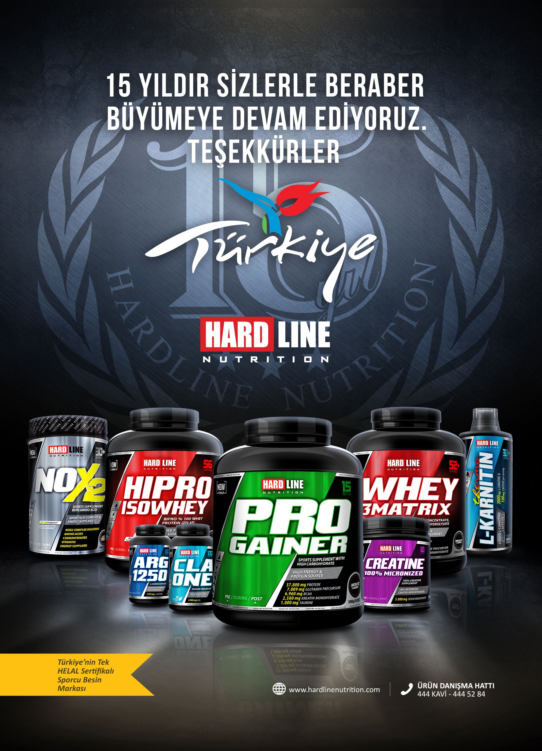 15. Yılımız Teşekkürler Türkiye ! www.hardlinenutrition.com | Teşekkürler