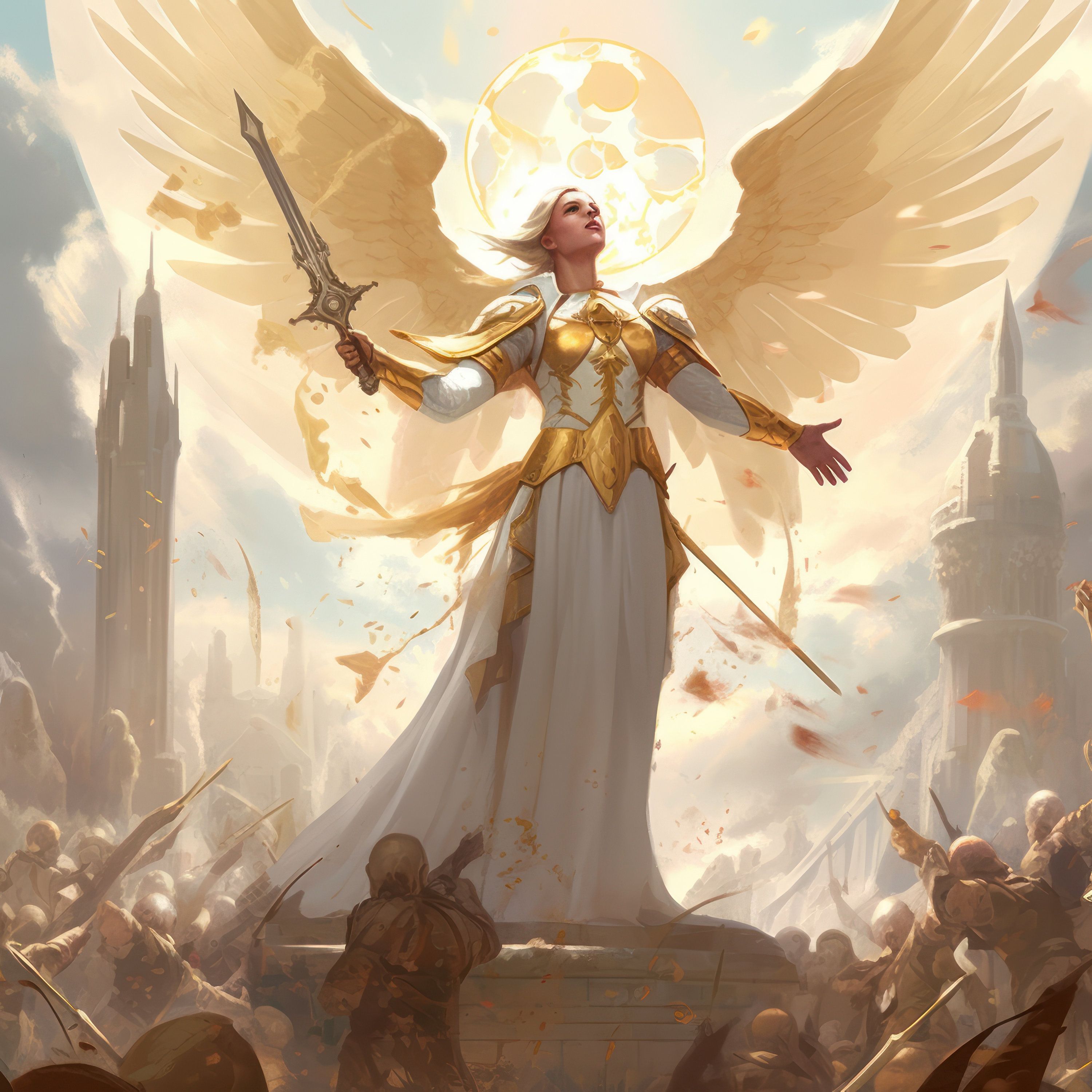 Aasimar Cleric Life Domain 4096x4096 Rpg Character, Fantasy Character ...