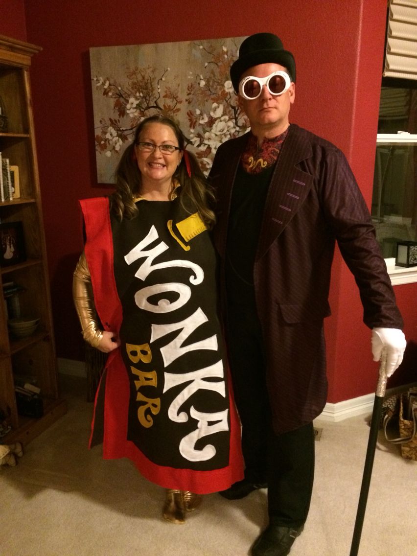 Couples costume. Willy Wonka and a Wonka bar (complete with gold body ...