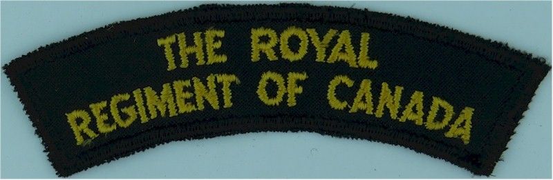 The Royal / Regiment Of Canada - Merrowed Edge shoulder title | British ...