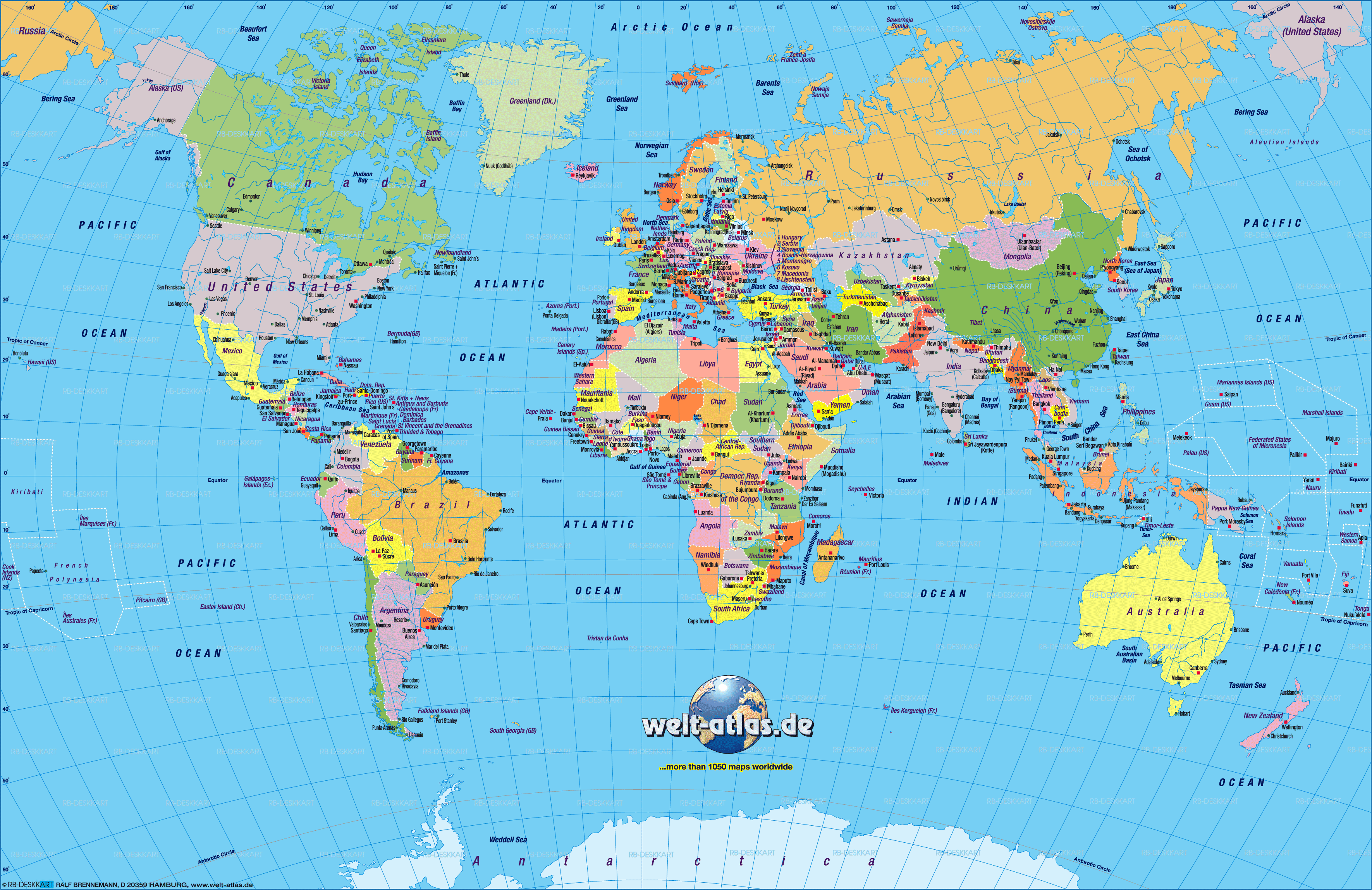 Large Printable World Map