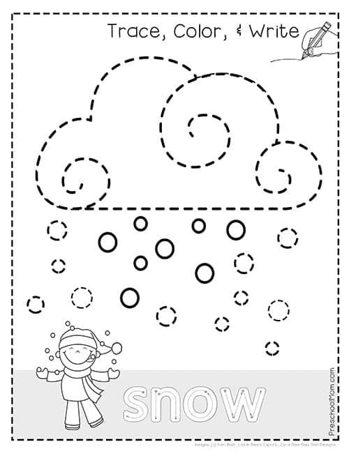 Weather Tracing Pages | Weather activities preschool, Weather crafts ...