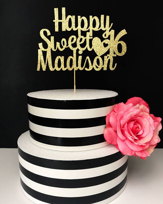 Sweet Sixteen Cake Topper SVG image.