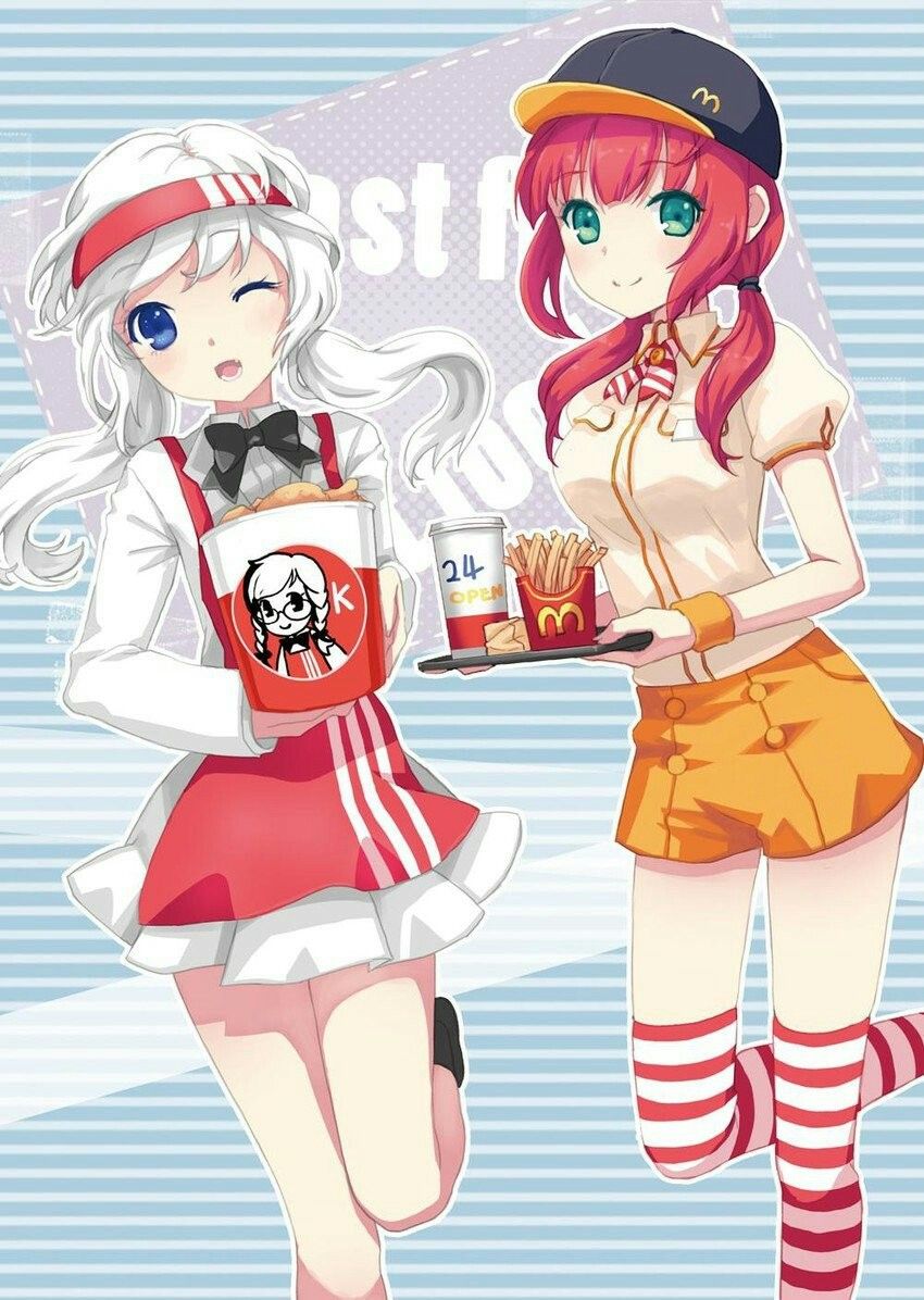 Pin by moon Art Design on fast food | Anime girl, Anime, Kfc