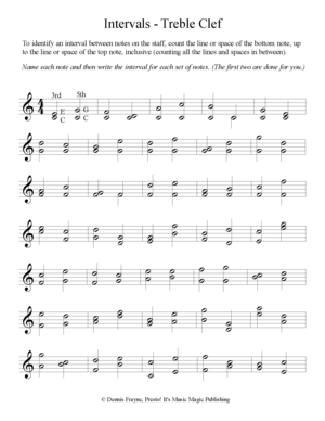 Intermediate Intervals And Note Identification, Treble Clef 2 Pages 