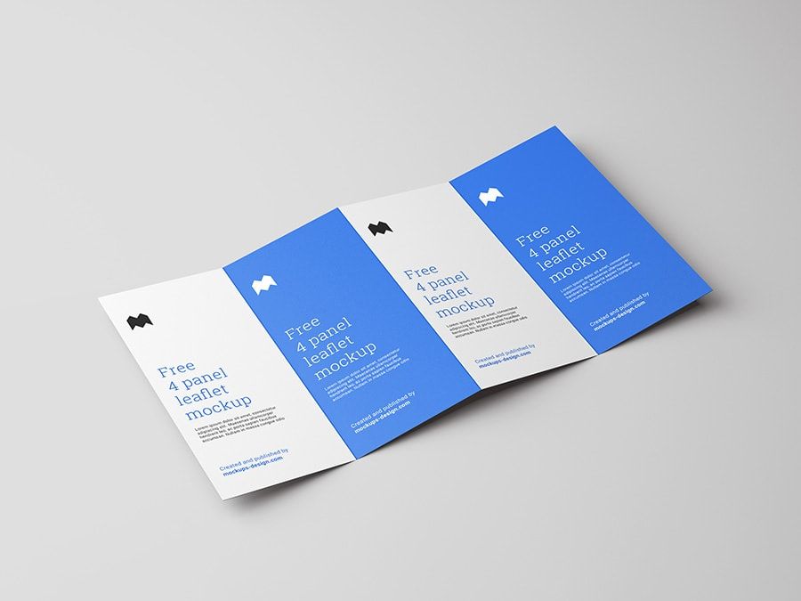 4 Fold Leaflet Free Mockup Corporate Brochure Design, Free Brochure ...