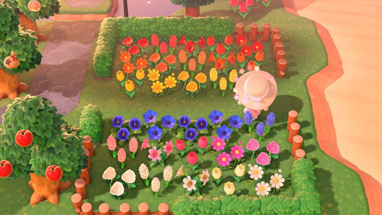 Animal Crossing New horizon rainbow flower Garden Animal crossing