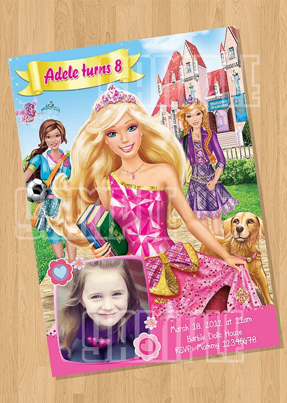 Barbie Princess Charm School Birthday Party Invitation by cutiesparties ...