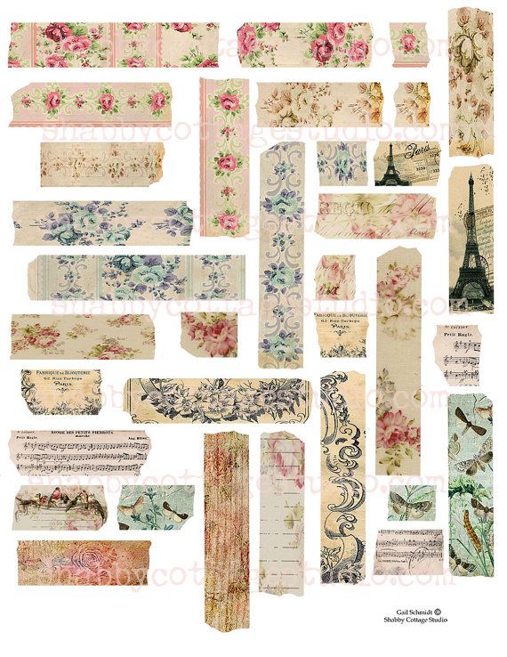 washi tape 2 digital download printable collage sheet for