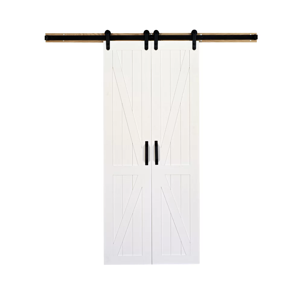 Home Fashion Technologies Paneled Wood Primed Barn Door with ...