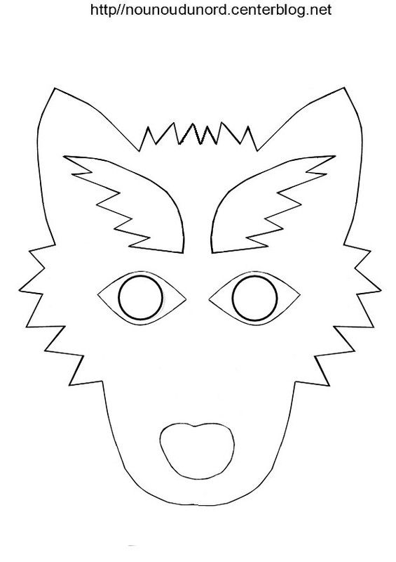 Masque loup | Silhouette stencil, Preschool puzzles, Little pigs