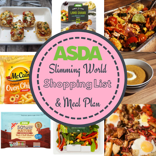 Asda 7 Day Slimming World Meal Plan & Shopping List. Budget friendly ...