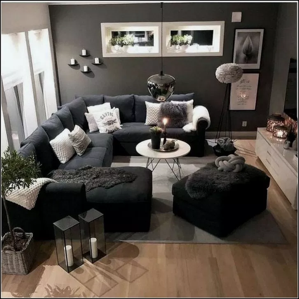 47 Popular Living Room Decor Ideas With Black Sofa Living Room Decor Apartment Apartment Living Room Small Living Room Decor