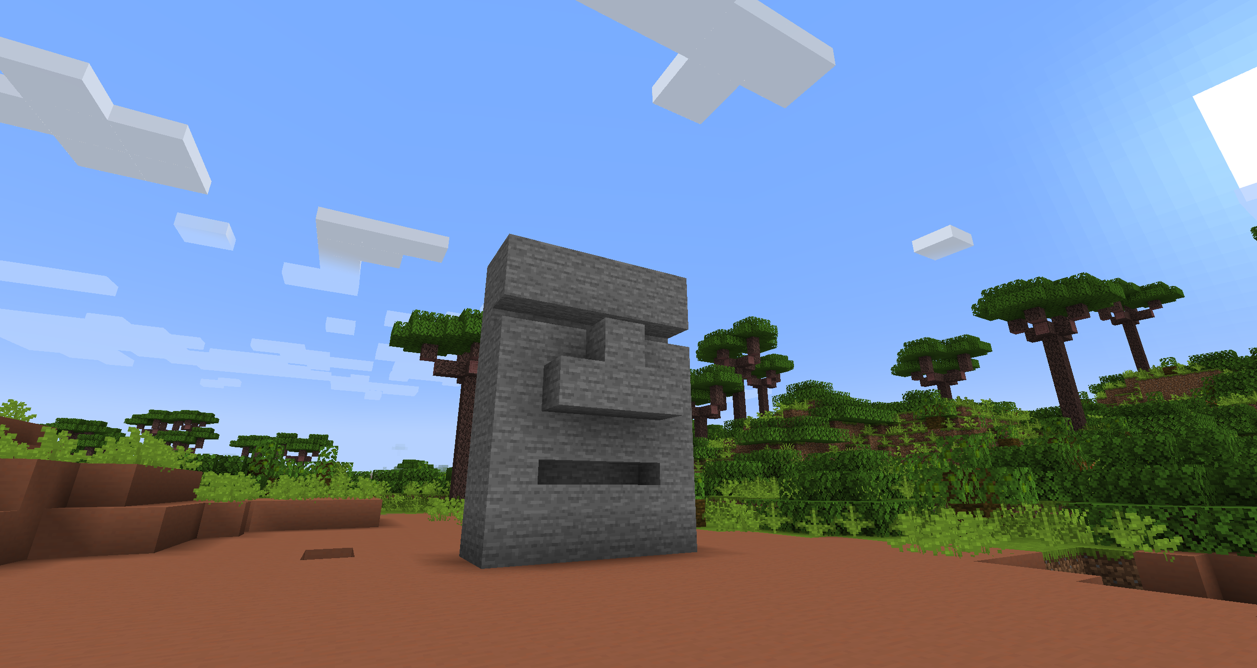 i made the stone face statue from easter island(it doesn't look good ...