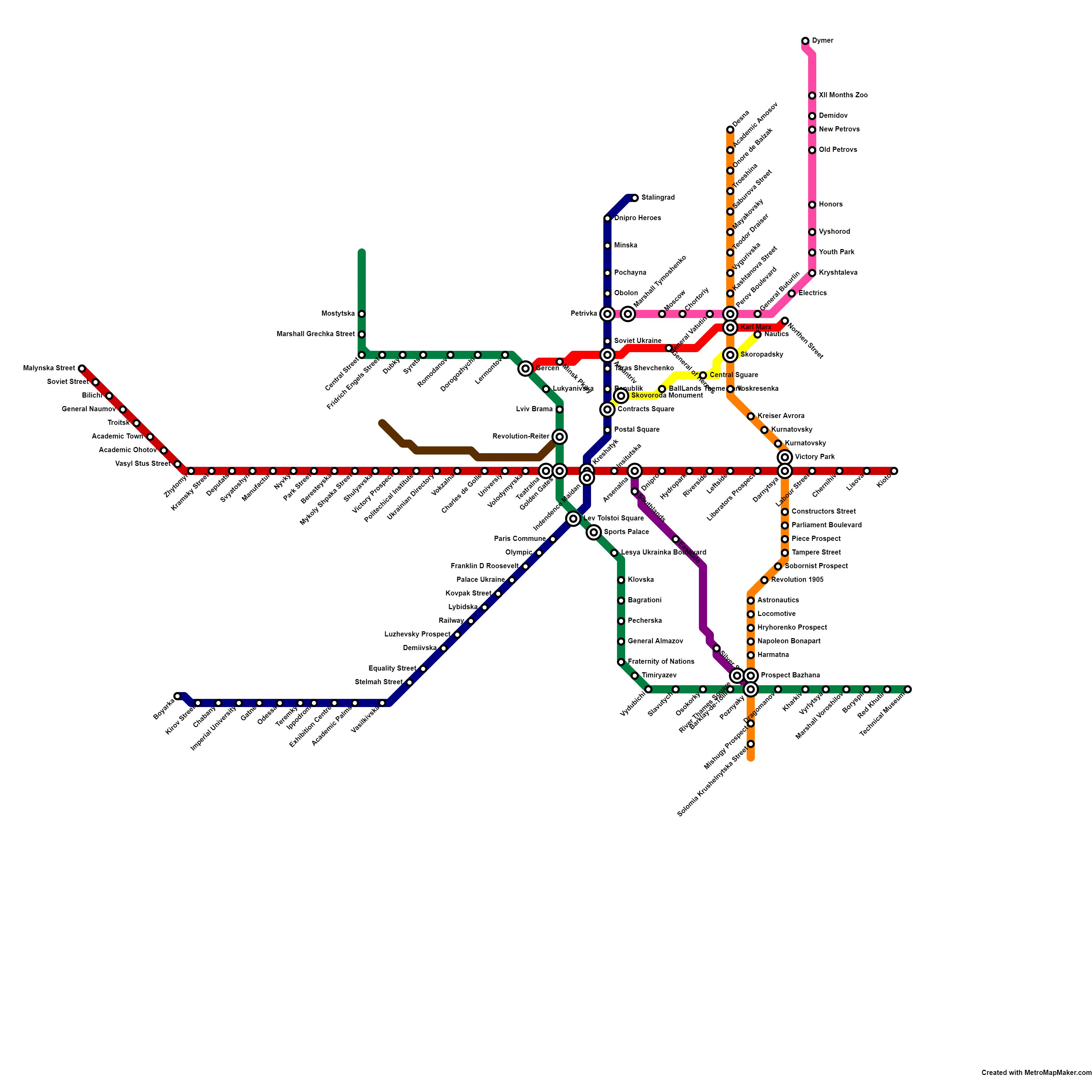 kyiv metro map in 2065 (with light rail) : r/TransitDiagrams