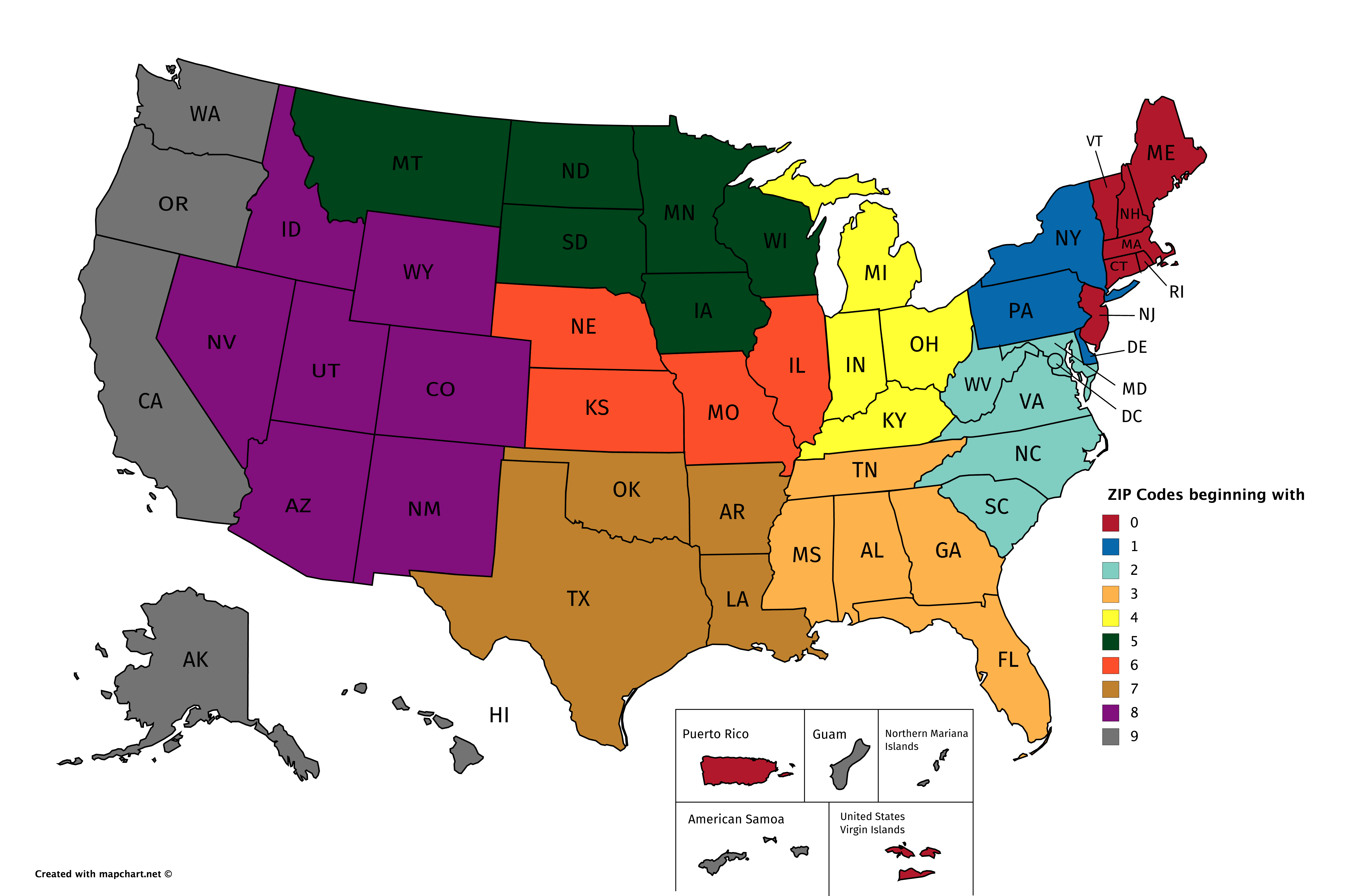 USA Map With Zip Codes