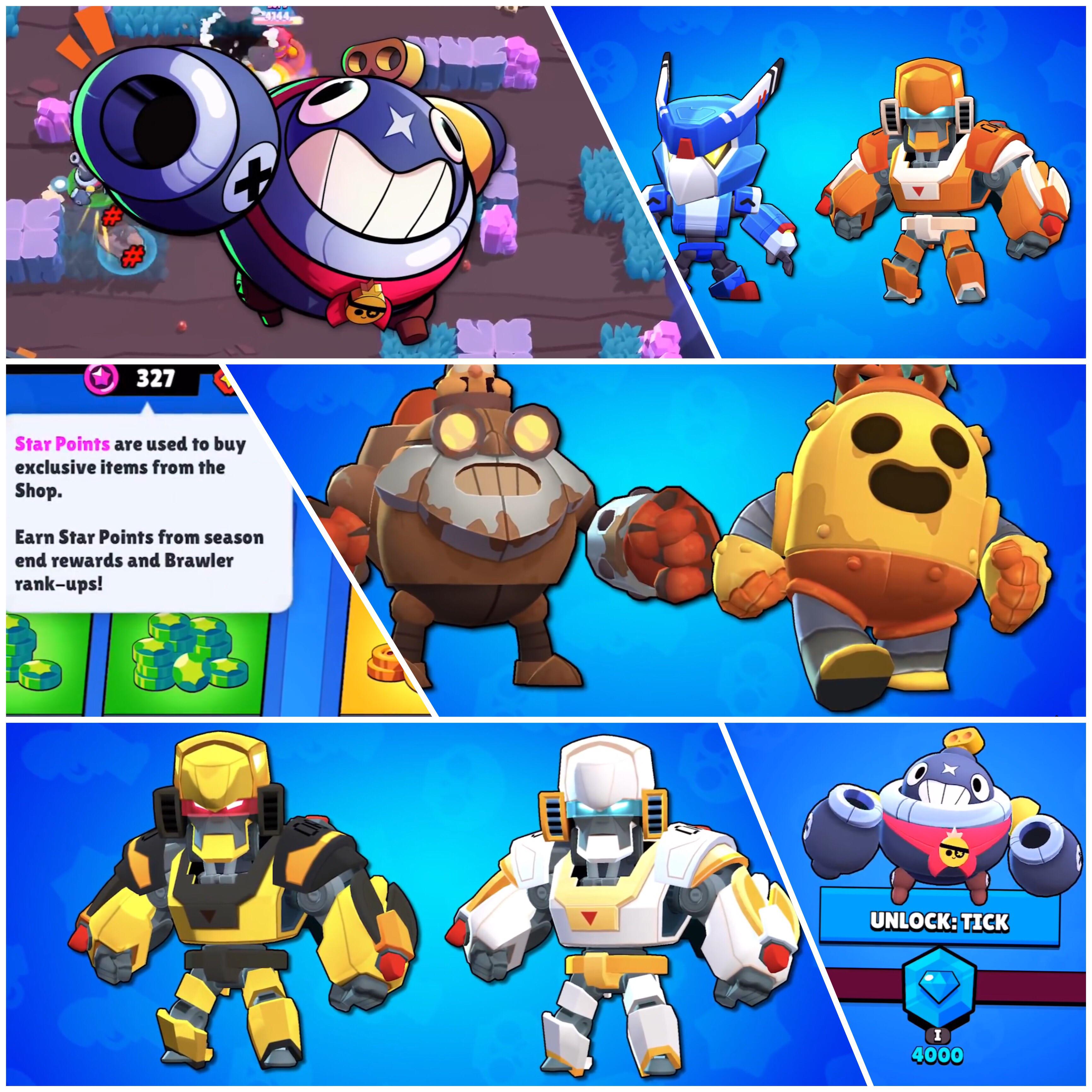 Brawl Talk New Brawler Tick New Skins Mecha Bo Mecha Crow And More New Currency Star Points Brawlstars