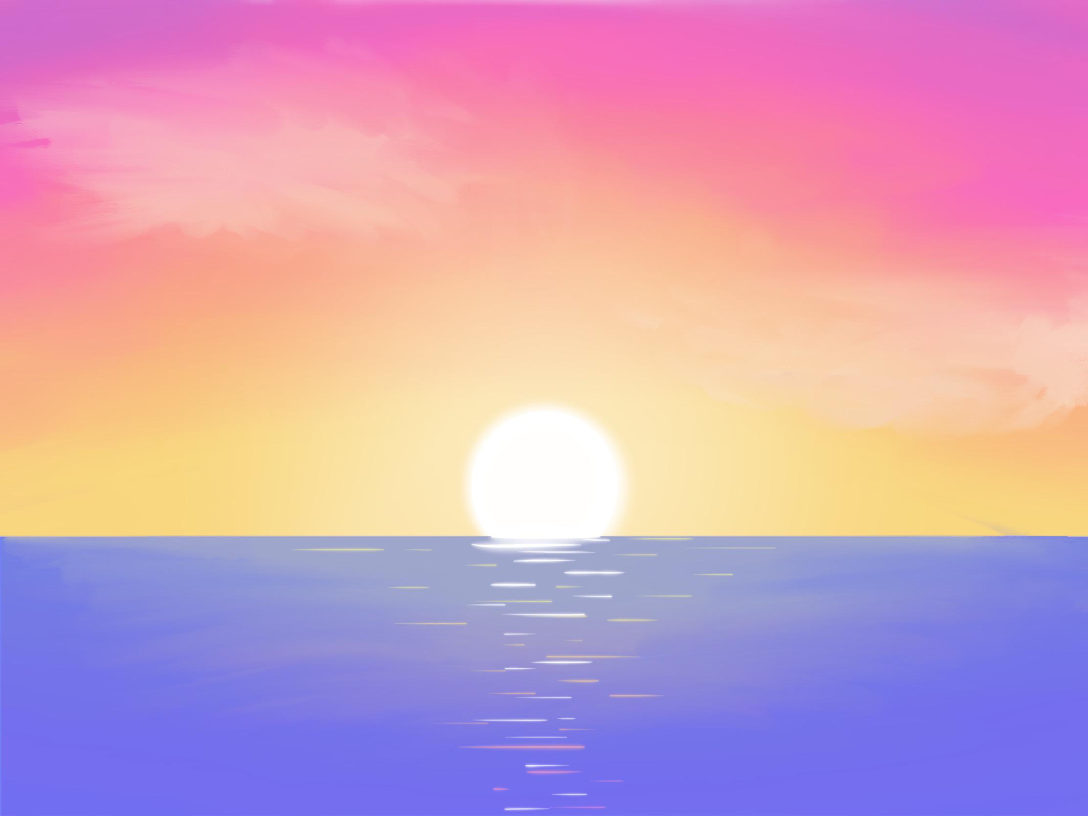 Pan flag inspired sea, by me. Hope y’all like it :) : r/pansexual