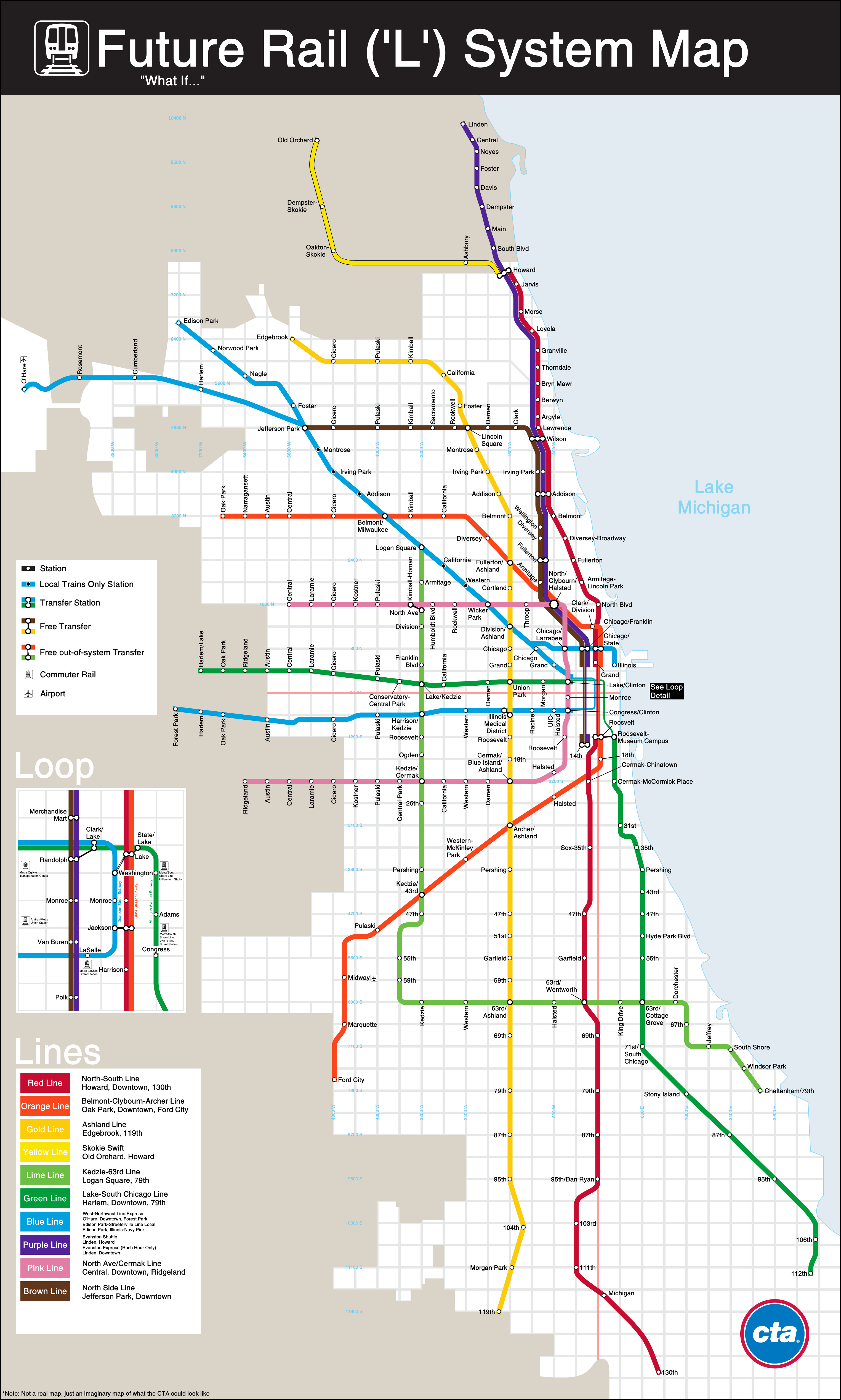 Chicago CTA Train Map