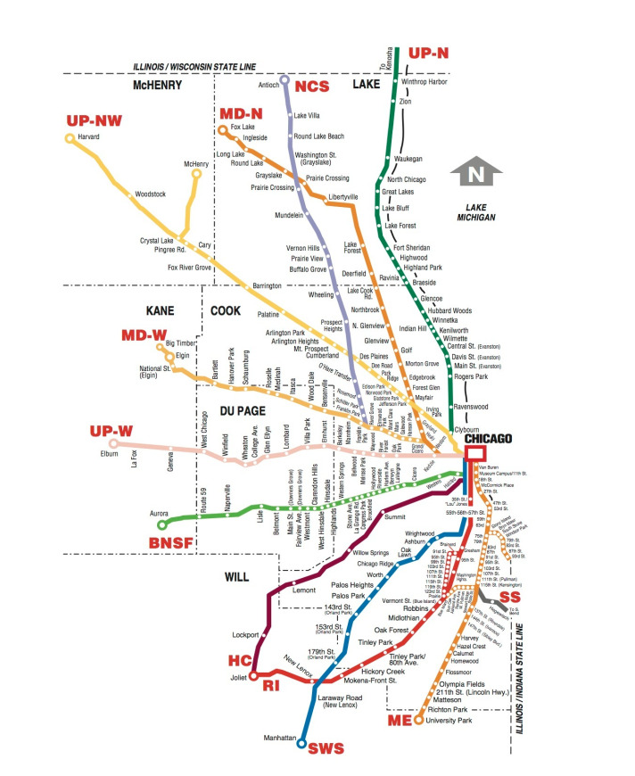 Chicago Commuter Rail Map