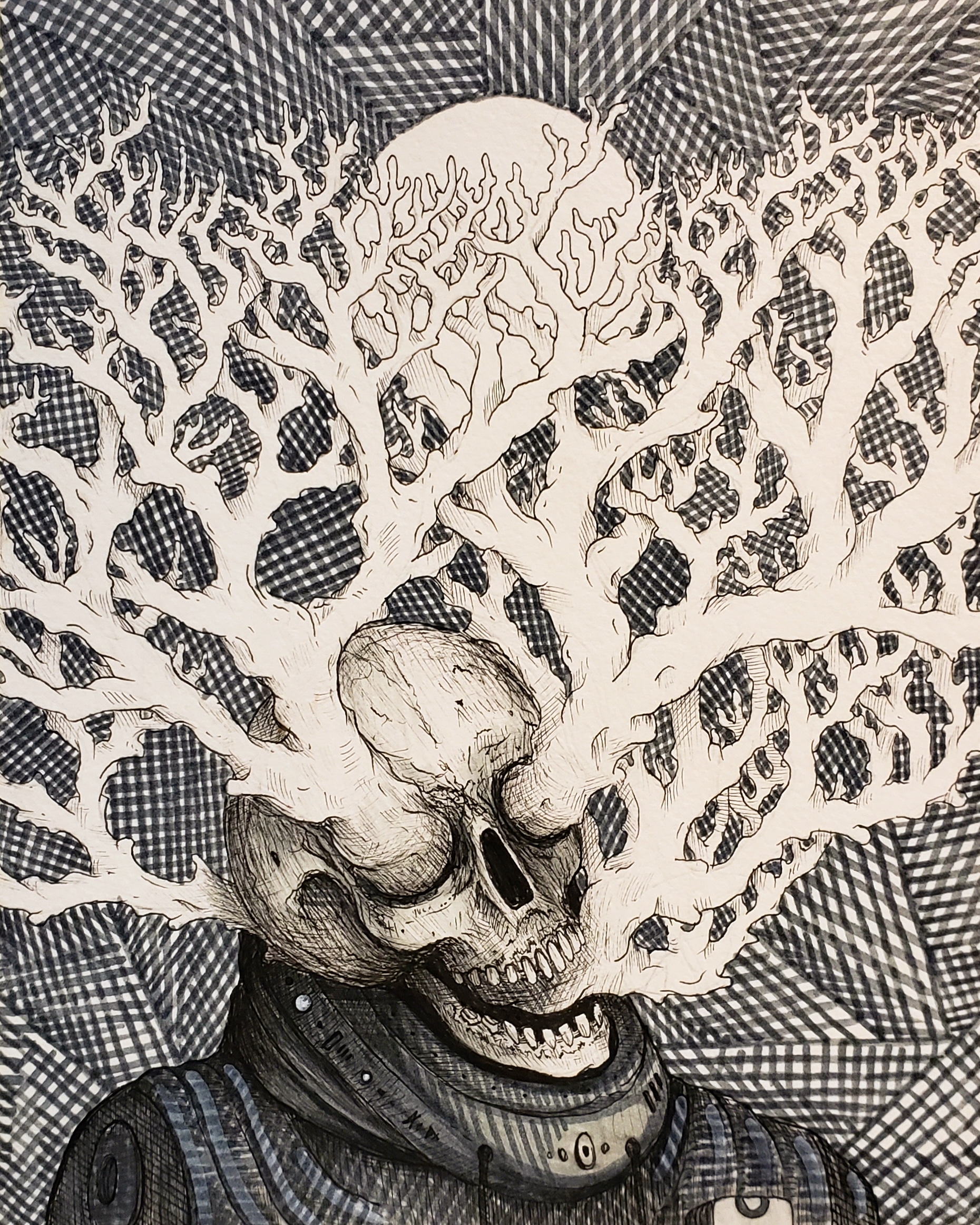 Hollow, me, ink, 2019 : r/drawing