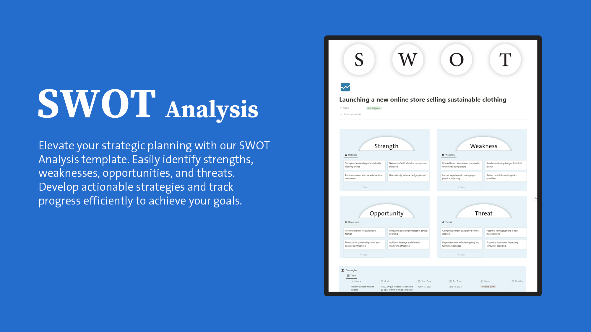 Free SWOT analysis Template - with strategy tracking : r/SixSigma image.