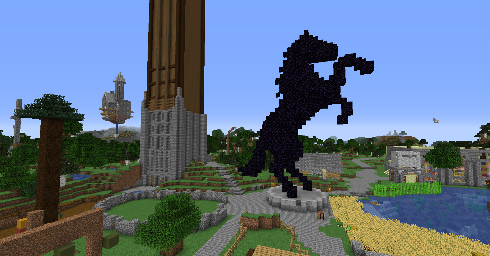 I Made An Obsidian Horse Statue! : r/Minecraft