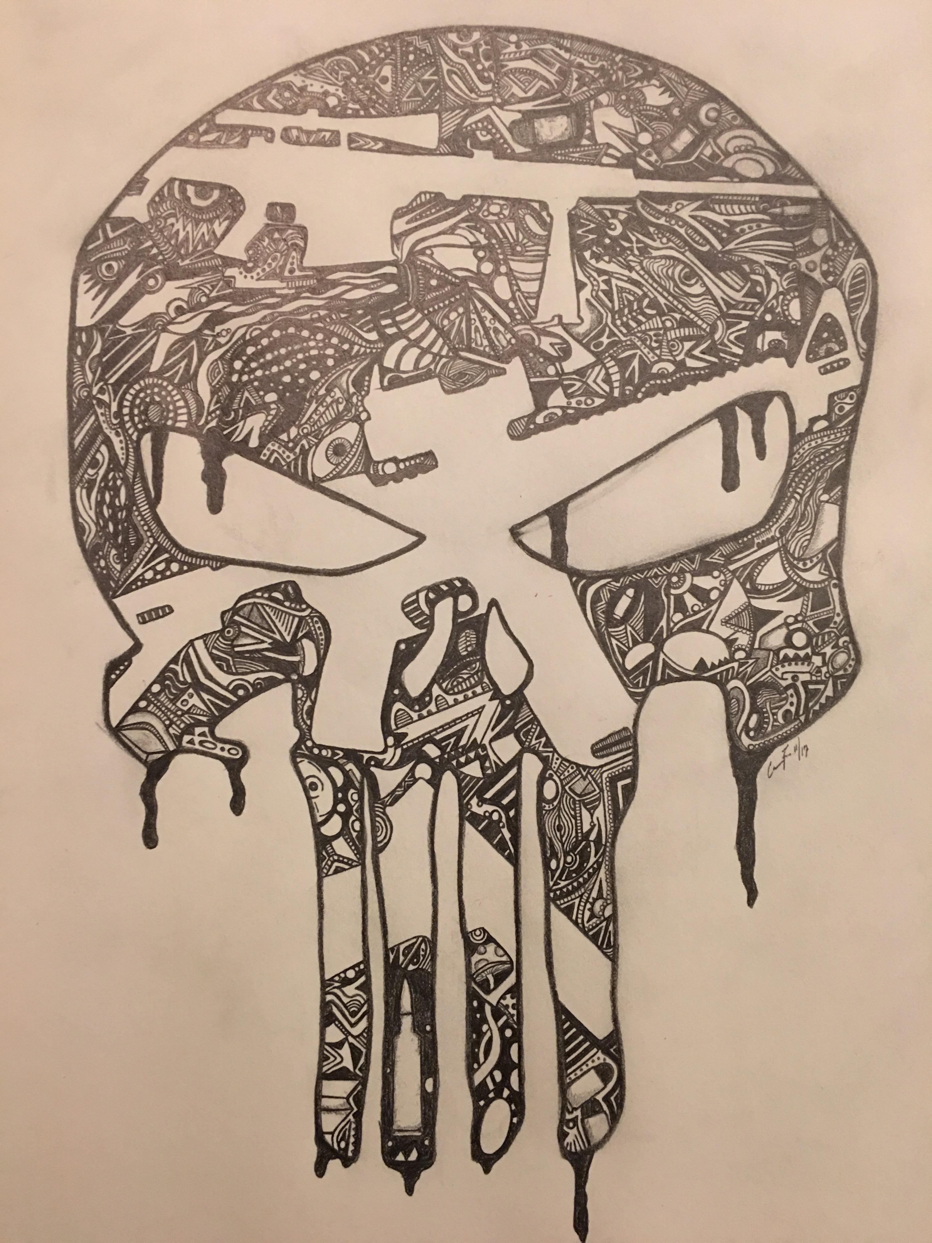 A Punisher skull someone asked me to draw up. Thought you guys might ...