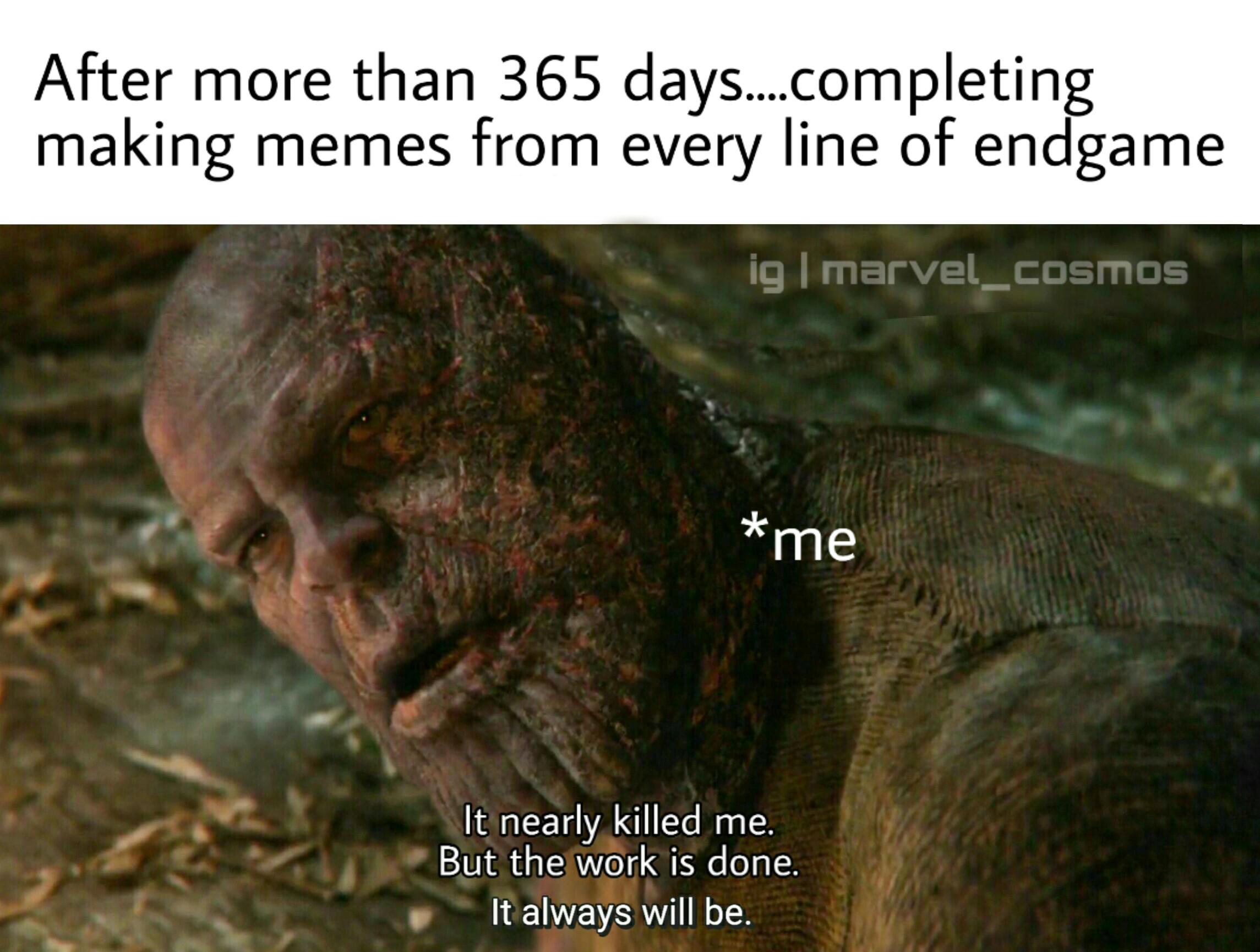 Day 26 making memes out of every line of endgame : r/marvelmemes