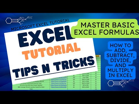 Basic Excel Formulas Add Subtract Divide Multiply Youtube