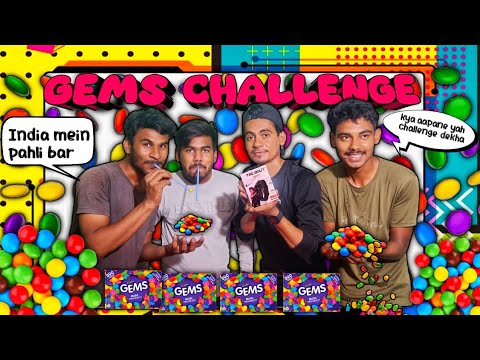 Gems challenge 😂 | Pick gems with a straw | Cadbury Gems challenge ...