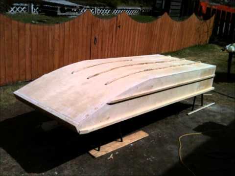 Home made wooden Jon Boat - YouTube