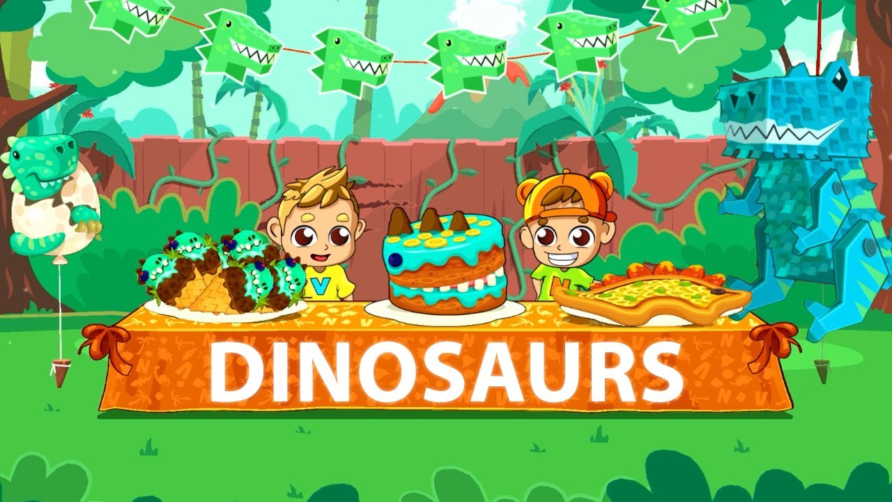 VLAD & NIKI COOKING PARTY DINOSAURS for Children - cartoons for kids ...