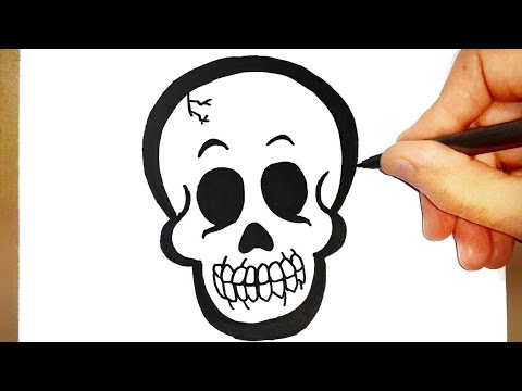 how to draw halloween skull - YouTube