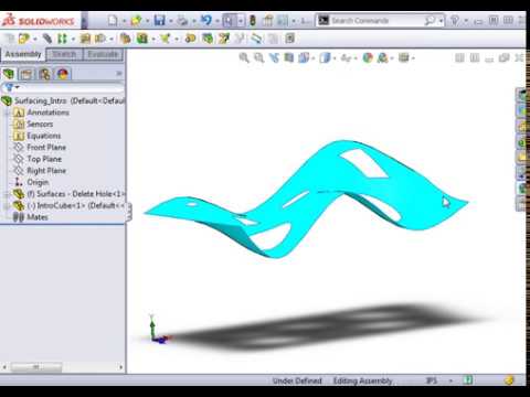 SolidWorks Surfacing 01 Surfacing 01 What is a Surface - YouTube