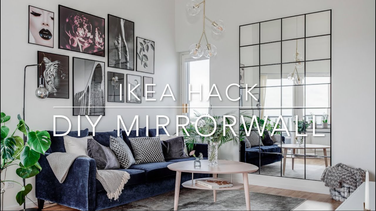 Ikea Hack Diy Industrial Mirror Wall Under 85 Youtube